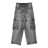 Monnalisa Jeans Tinta Unita Modello Palazzo con Tasconi per Bambina 19D406 GRIGIO MONNALISA 