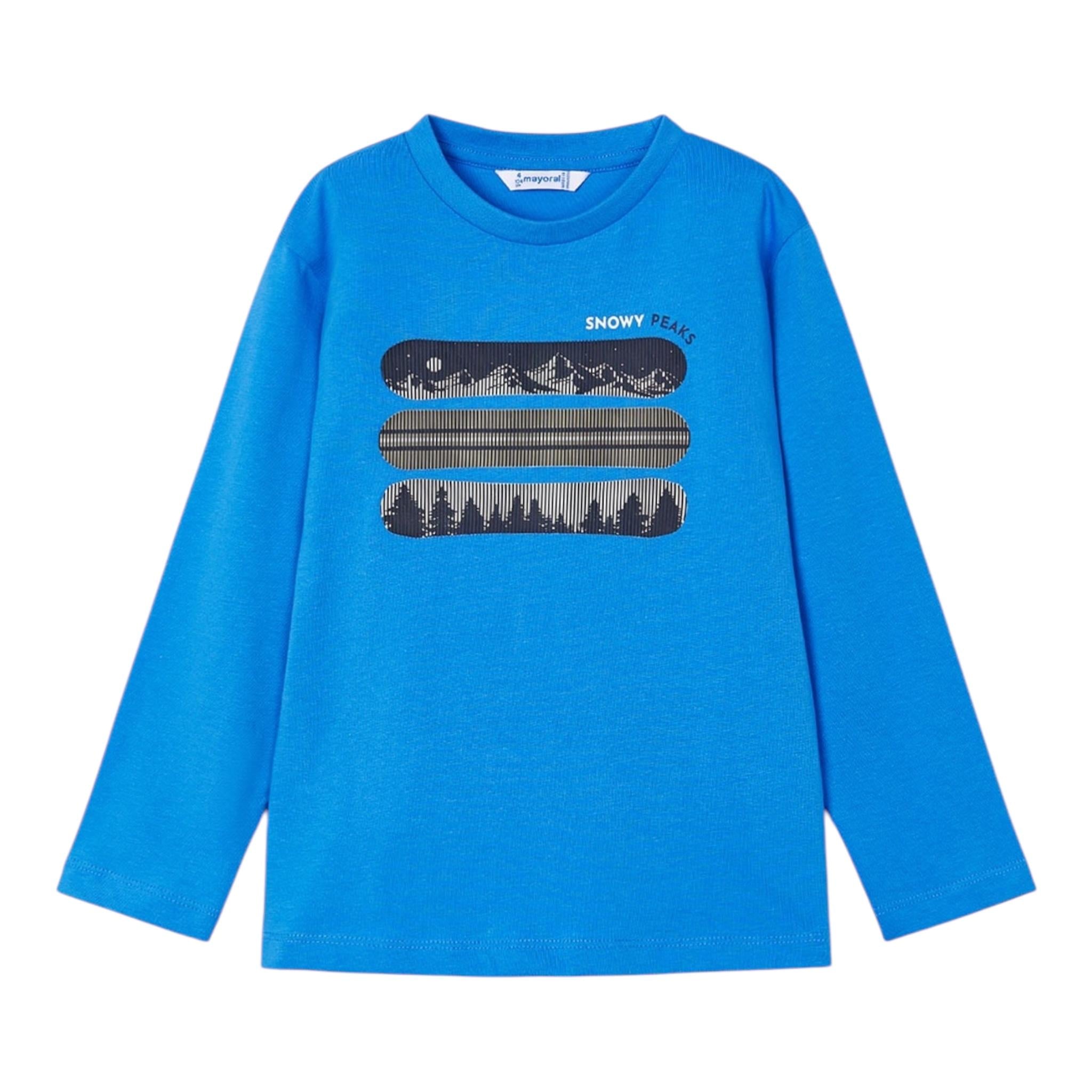 MAYORAL shirt girocollo tinta unita con stampa in contrasto Blu per Neonato 4055 BLU MAYORAL 