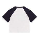 Guess T-Shirt Girocollo Tinta Unita con Maniche In Contrasto E Applicazioni per Bambina J5GI06K8HM4 BIANCO GUESS 