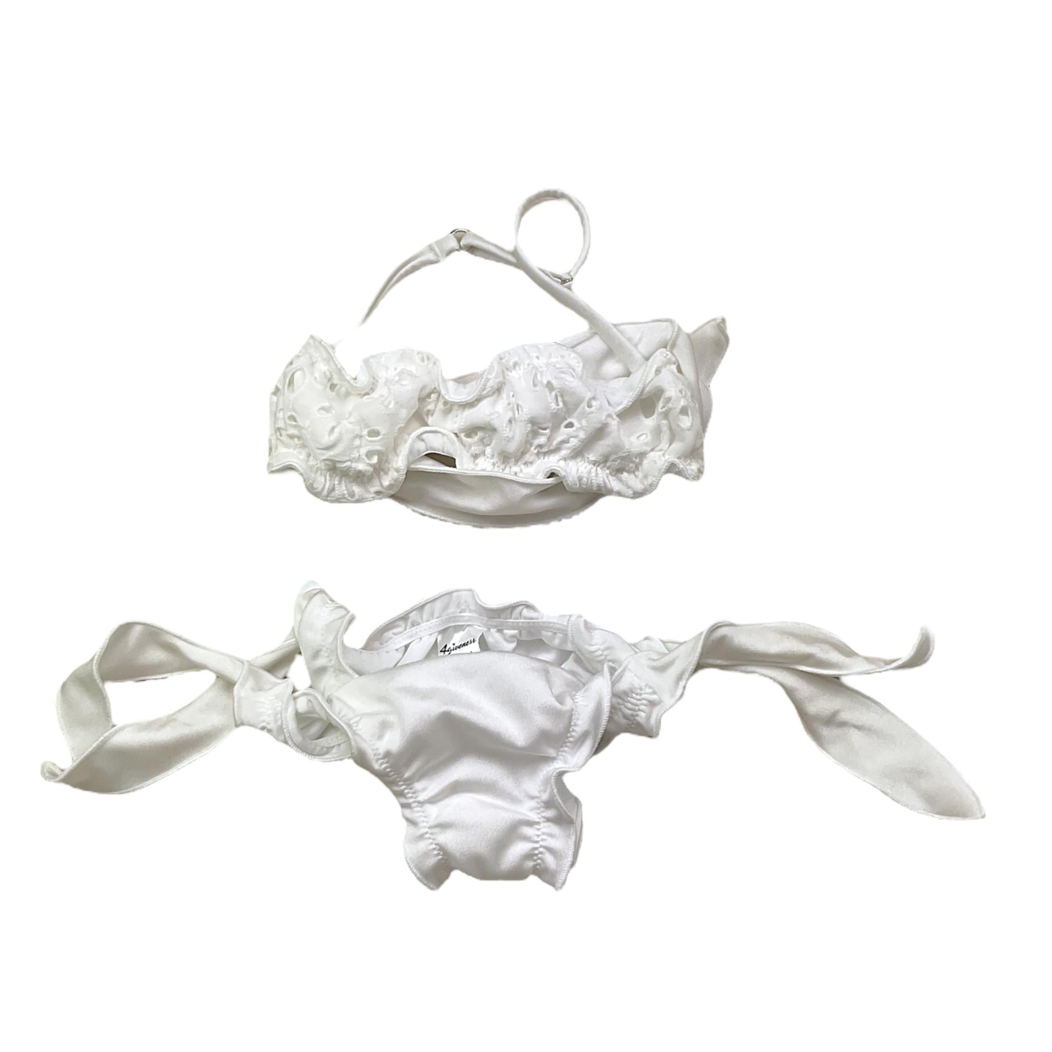 4Giveness Costume 2 Pezzi Fascia-Slip Traforato per Bambina FGBG3952 BIANCO 4GIVENESS 