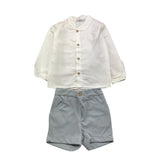 CALAMARO completo 2pz camicia-bermuda bicolore Bianco/azzurro per Neonato 11075 BIANCO/AZZURRO CALAMARO 