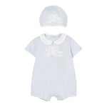 Dolce & Gabbana Set Pagliaccetto-Cappello Tinta Unita per Neonato L1JO7K AZZURRO DOLCE & GABBANA 