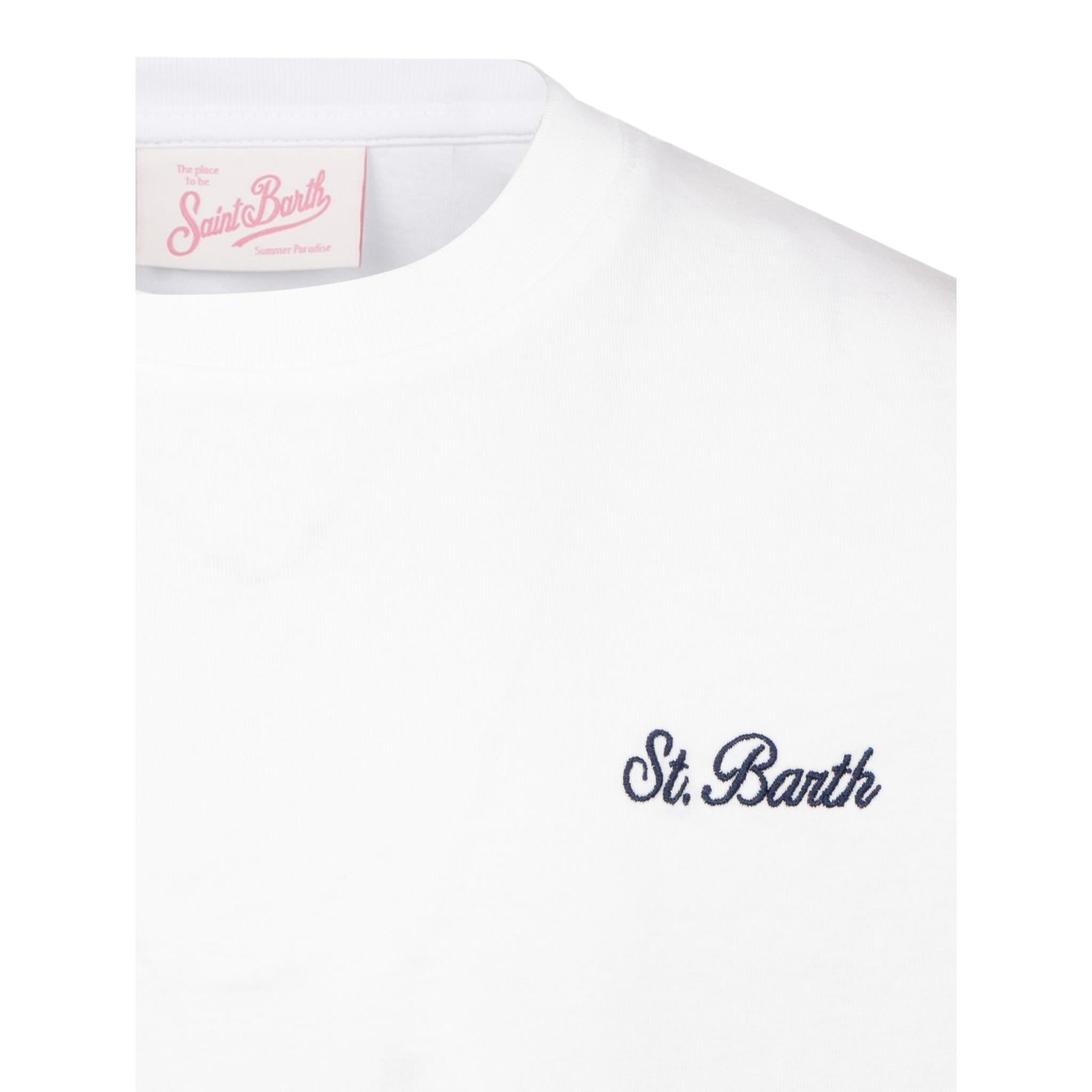 Saint Barth T-Shirt Girocollo Tinta Unita con Logo per Bambino DOVERLJR BIANCO SAINT BARTH 