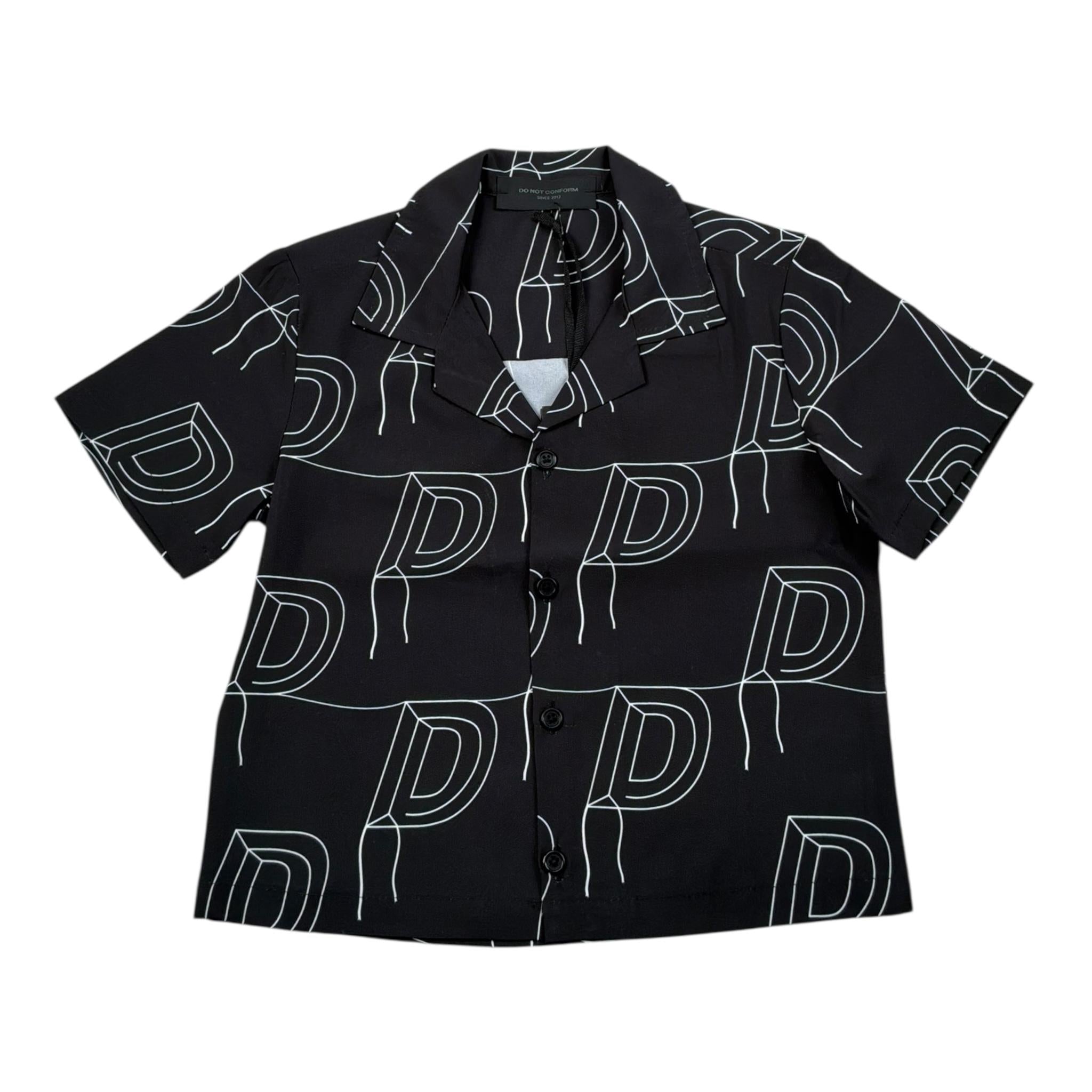 Do Not Conform Camicia Mezza Manica Tinta Unita Stampa Fantasia per Bambino DCA NERO DO NOT CONFORM 