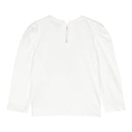 MONNALISA shirt tinta unita cn fiore Bianco per Neonata 37D609N BIANCO MONNALISA 