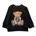 DANIELE ALESSANDRINI felpa girocollo tinta unita con stampa Nero per Neonato 1291F00032 NERO DANIELE ALESSANDRINI 