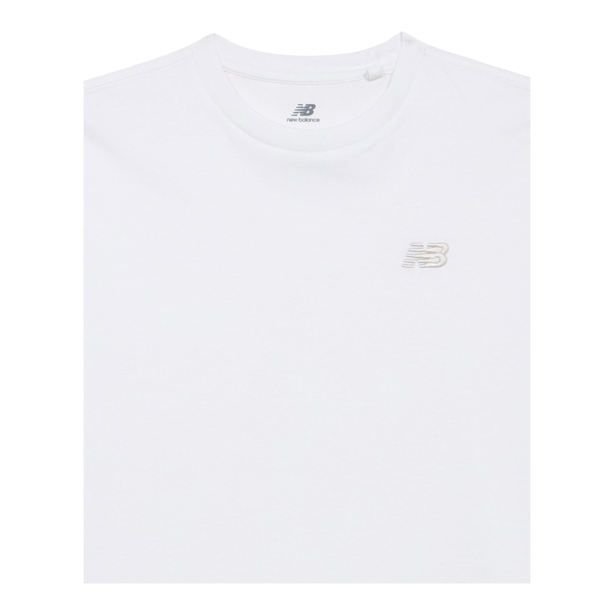 New Balance T-Shirt Girocollo Tinta Unita con Logo per Bambino LAKB0001 BIANCO NEW BALANCE 