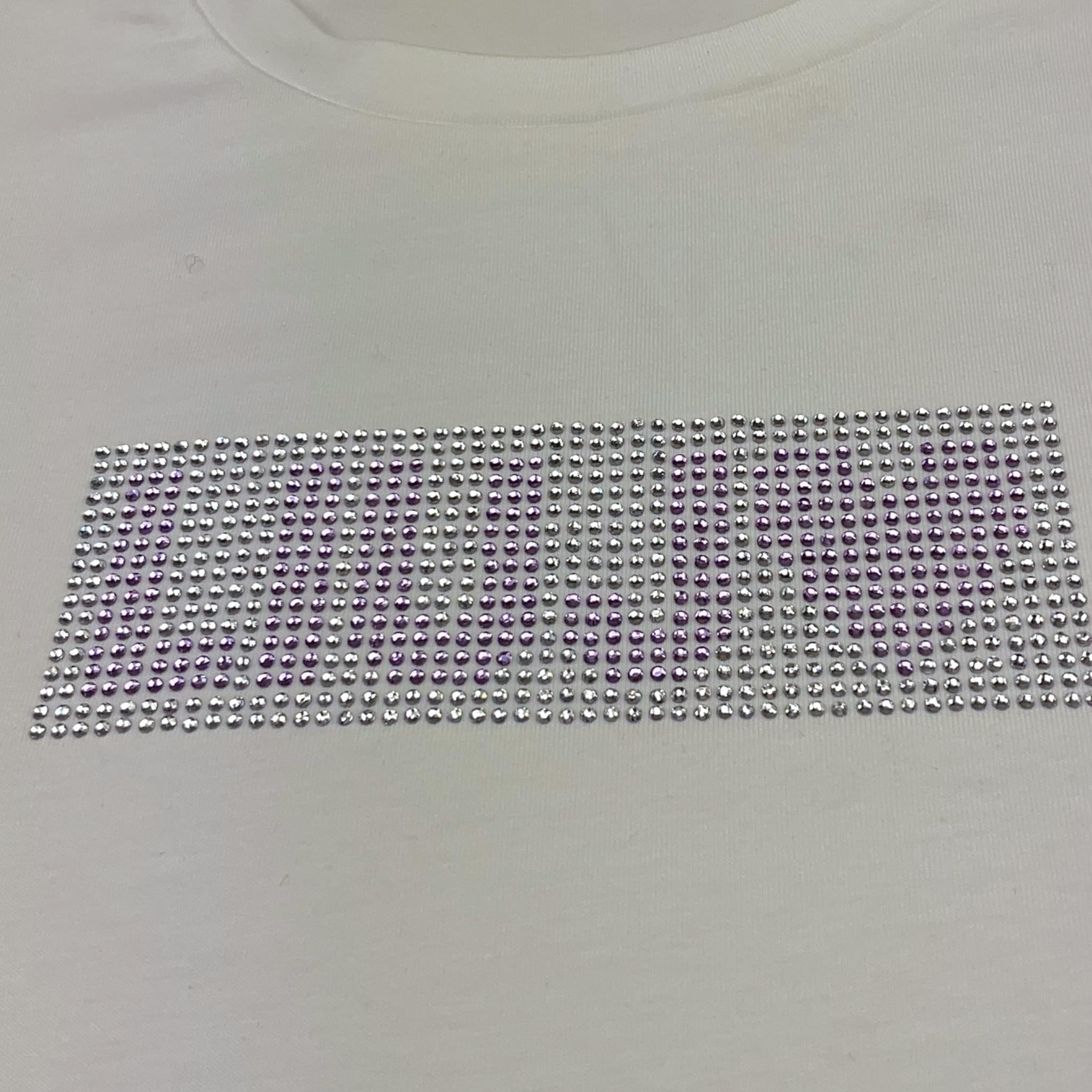 Liu Jo T-Shirt Tinta Unita con Brillantini per Bambina KA5095 BIANCO LIU JO 