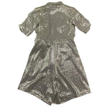 Met Abito Mezza Manica Tinta Unita per Bambina ME336 ARGENTO MET 