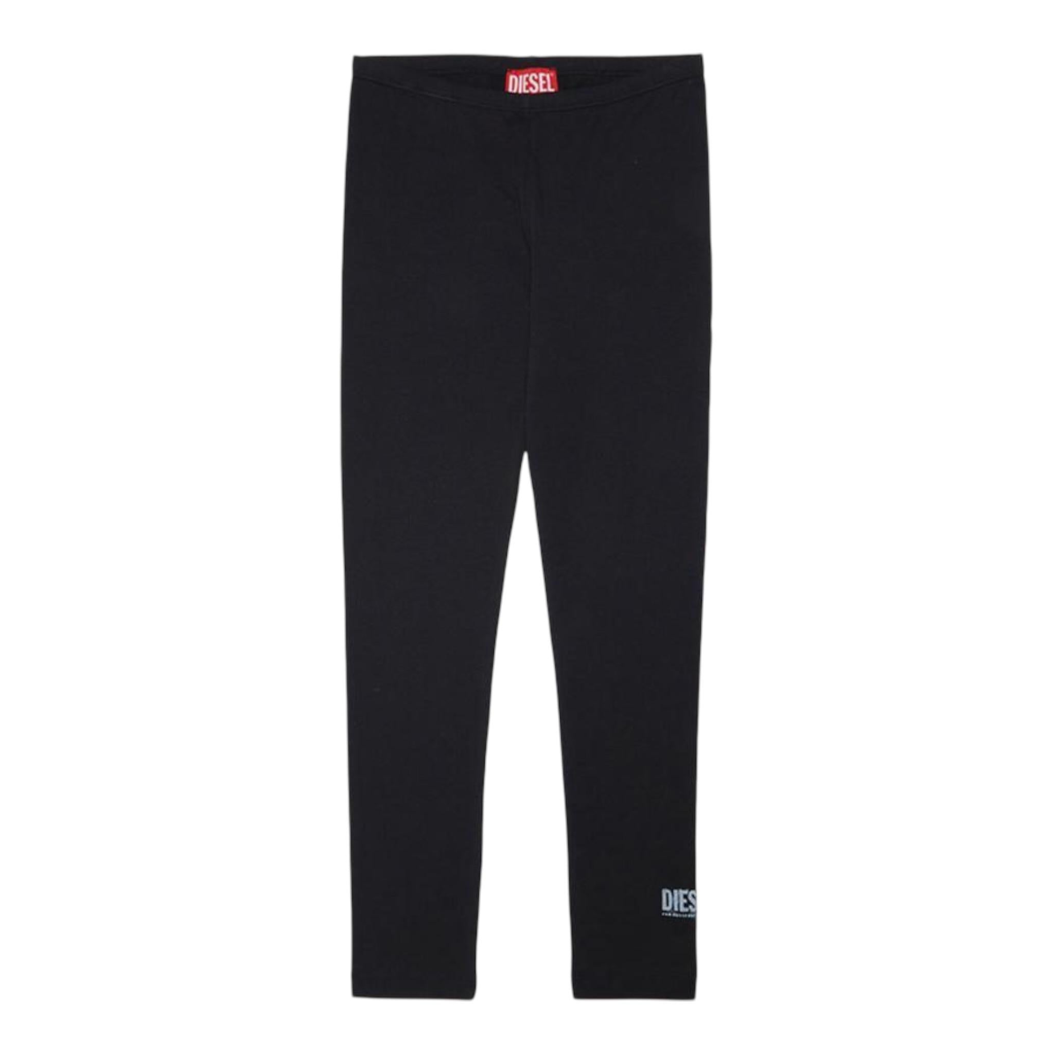 Diesel Leggins tinta unita con Logo Nero per Bambina J01151 NERO DIESEL 