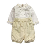 LA STUPENDERIA tutina bicolore con bottoni Bianco/beige per Neonato CBPG47V02 BIANCO/BEIGE LA STUPENDERIA 