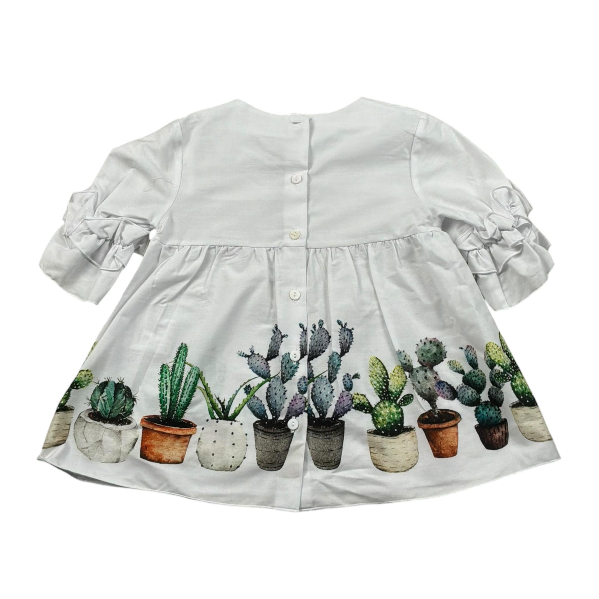 Le Coconne Camicia Mezza Manica Tinta Unita con Stampa per Bambina LCN2074 BIANCO LE COCONNE 