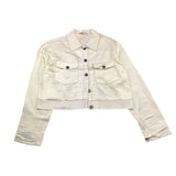 Please Camicia Tinta Unita con Profili In Contrasto per Bambina JB05300G73 PANNA PLEASE 