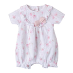 Minibanda Pagliaccetto Mezza Manica Tinta Unita con Stampe per Neonata 3B781 BIANCO MINIBANDA 