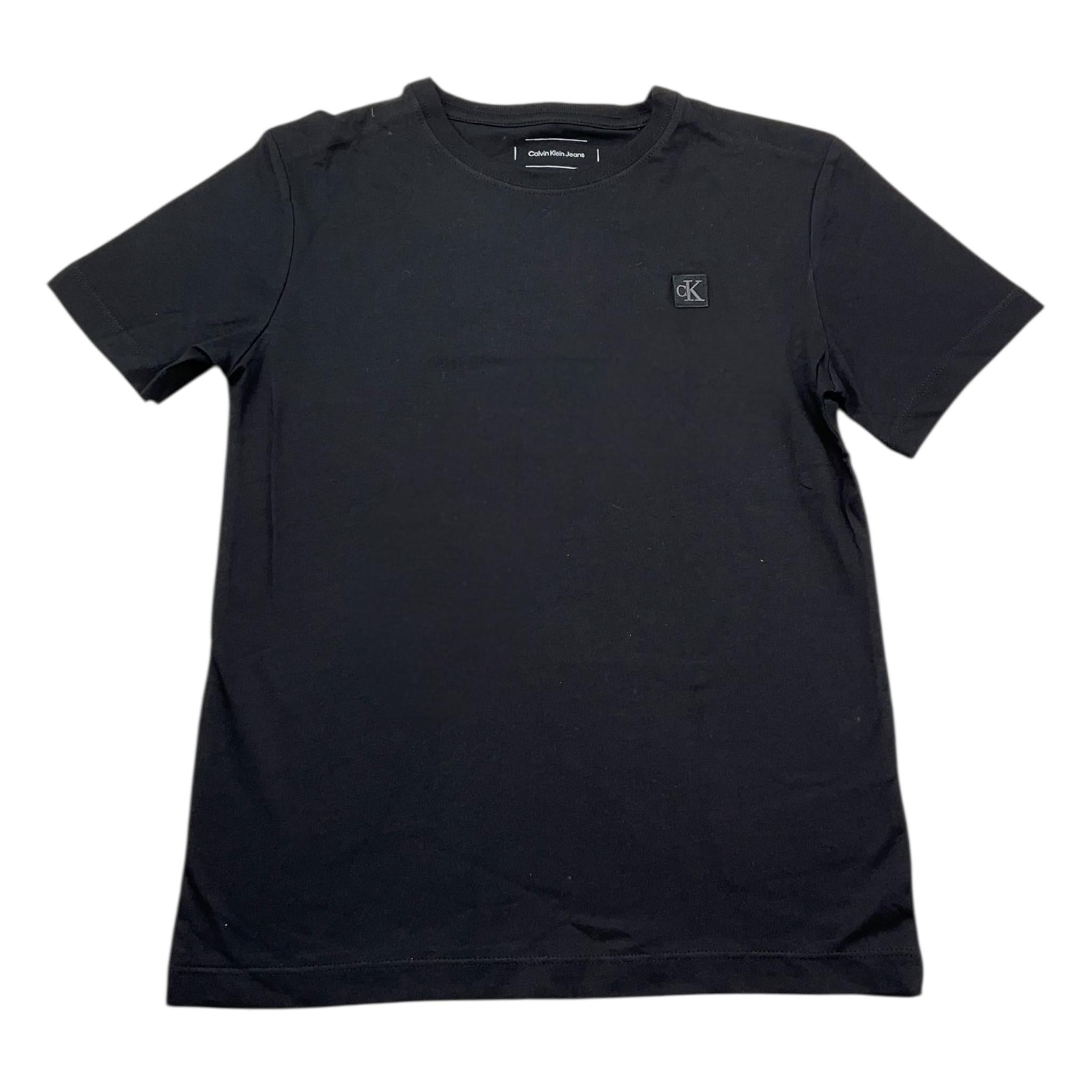 Calvin Klein T-Shirt Girocollo Tinta Unita con Logo per Bambino U00543J NERO CALVIN KLEIN 