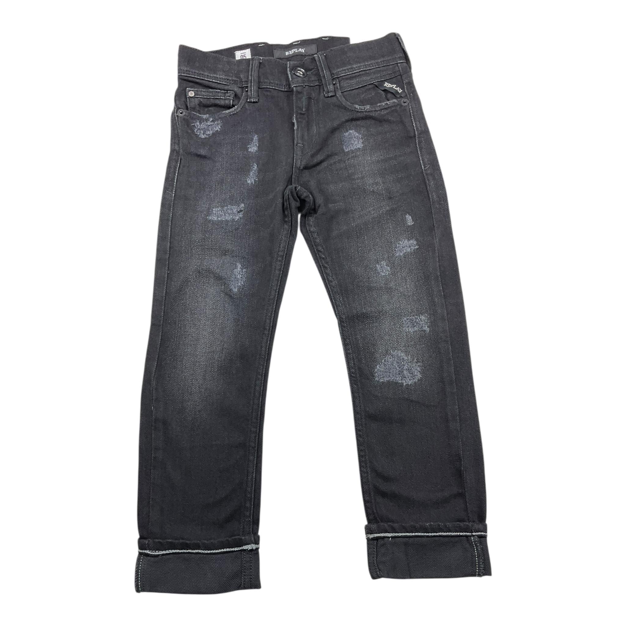 REPLAY jeans tinta unita con girovita regolabile Nero per Bambino SB9328 NERO REPLAY 
