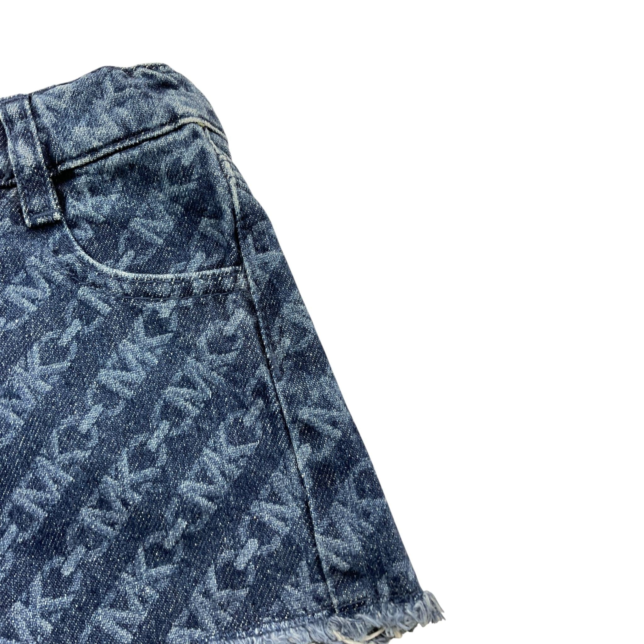 Michael Kors Short In Denim Tinta Unita Logato per Bambina R30056 BLU MICHAEL KORS 