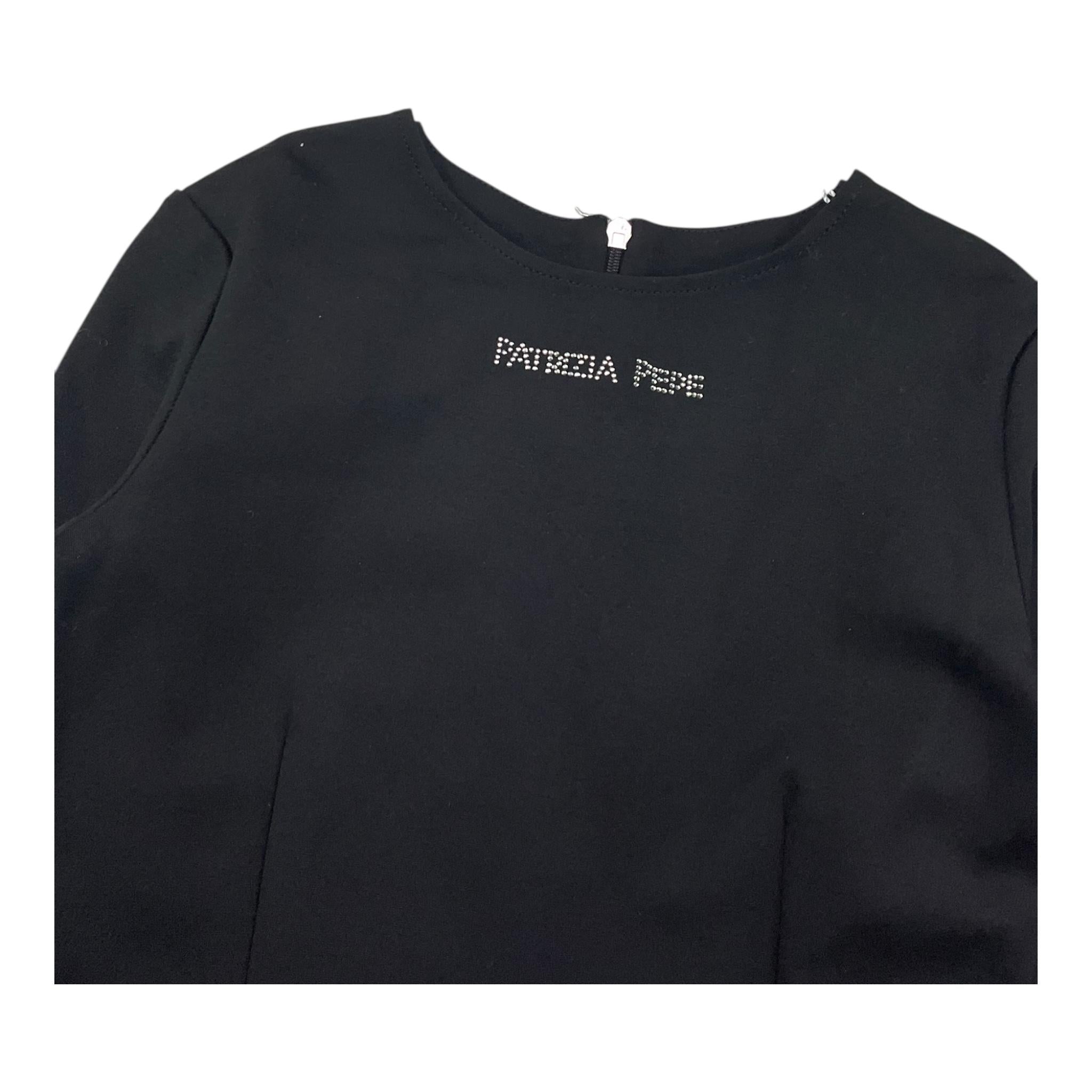 PATRIZIA PEPE abito manica lunga tinta unita con frange Nero per Bambina 7A0515 NERO PATRIZIA PEPE 