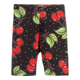 Monnalisa Leggins Ciclista Tinta Unita con Stampa Ciliegie per Bambina 115414 NERO MONNALISA 