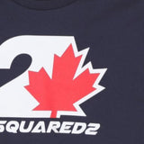 DSQUARED2 t-shirt girocollo tinta unita con stampa Blu per Bambino DQ2471 BLU DSQUARED2 