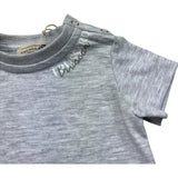 Trussardi T-Shirt Girocollo Tinta Unita con Logo per Neonato TIP26112TS GRIGIO TRUSSARDI 