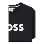 Boss T-Shirt Girocollo Tinta Unita con Logo per Bambino J52049X NERO BOSS 