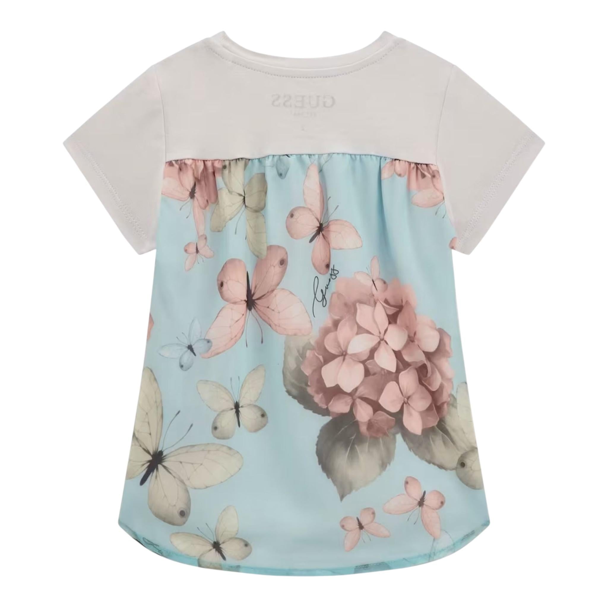 Guess T-Shirt Girocollo Tinta Unita con Logo per Neonata K5RI27K6YW0 BIANCO GUESS 