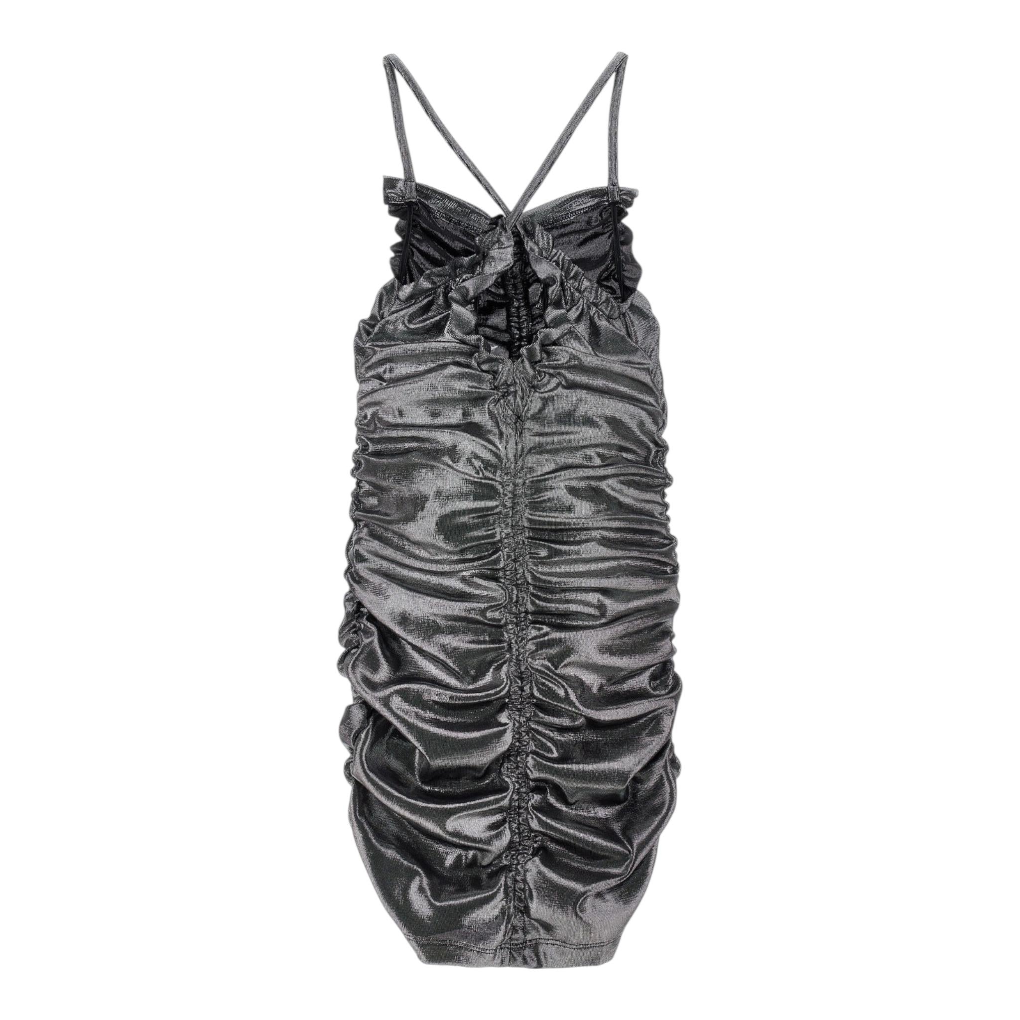 Monnalisa Abito Tinta Unita con Arriccio per Bambina 41E902X GRIGIO MONNALISA 