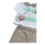Isabel & Martinez Completo 2 Pezzi Shirt-Ghettina Bicolore per Neonata IM25N417 BIANCO/BEIGE ISABEL & MARTINEZ 
