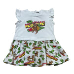 Moschino Abito Mezza Manica Tinta Unita con Fantasia per Neonata MDV0D7 BIANCO MOSCHINO 