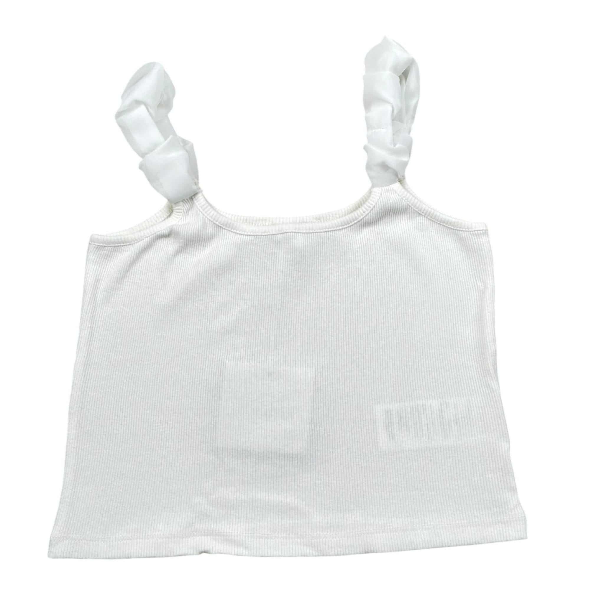 Lu Lu By Miss Grant Top Tinta Unita A Bretelle per Bambina LL3501 BIANCO LU LU BY MISS GRANT 