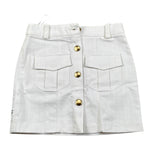 Jijil Gonna tinta unita con Tasconi Bianco per Bambina JJE23GO034 BIANCO JIJIL 