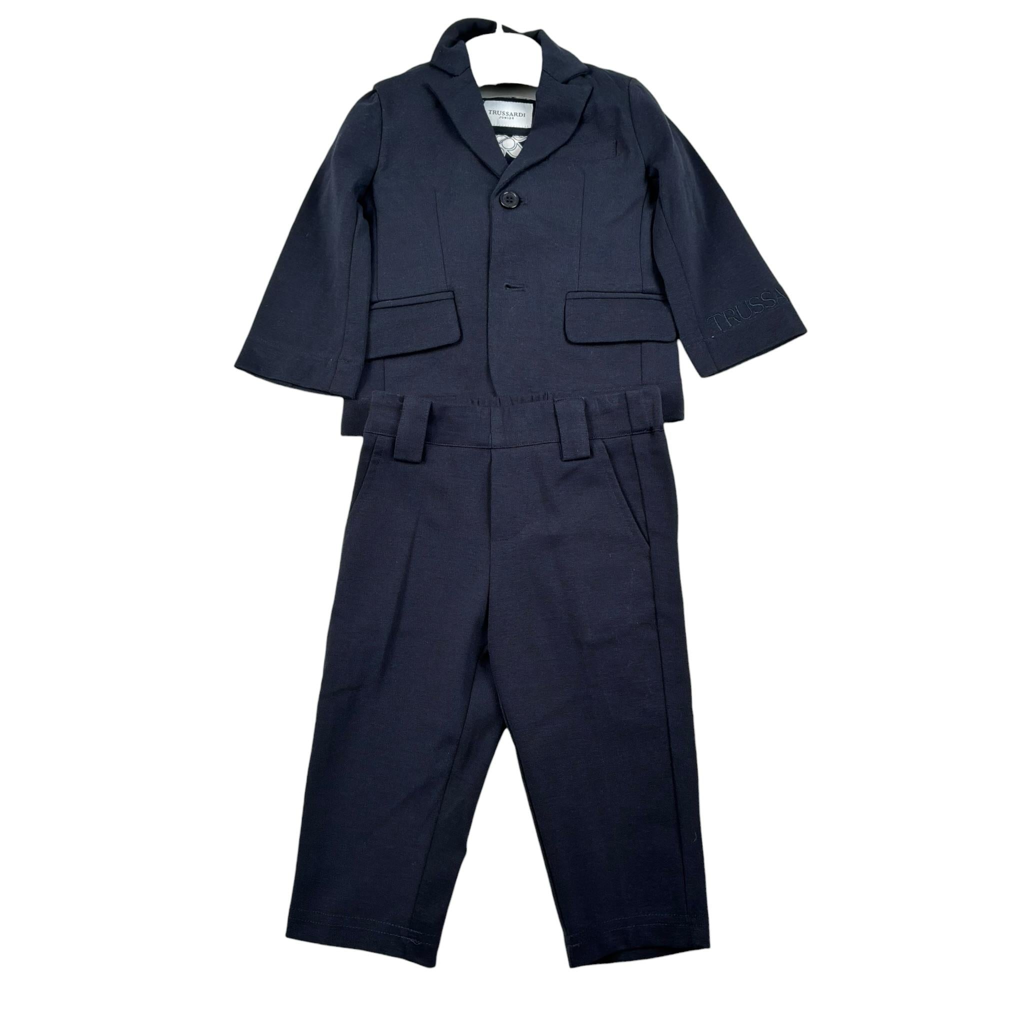 Trussardi Completo 3 Pezzi Giacca-Gilet-Pantalone Tinta Unita per Neonato TIP25063GC BLU TRUSSARDI 