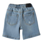 Sarabanda Bermuda In Denim Tinta Unita con Elastico In Vita per Bambino 0B153X AZZURRO SARABANDA 
