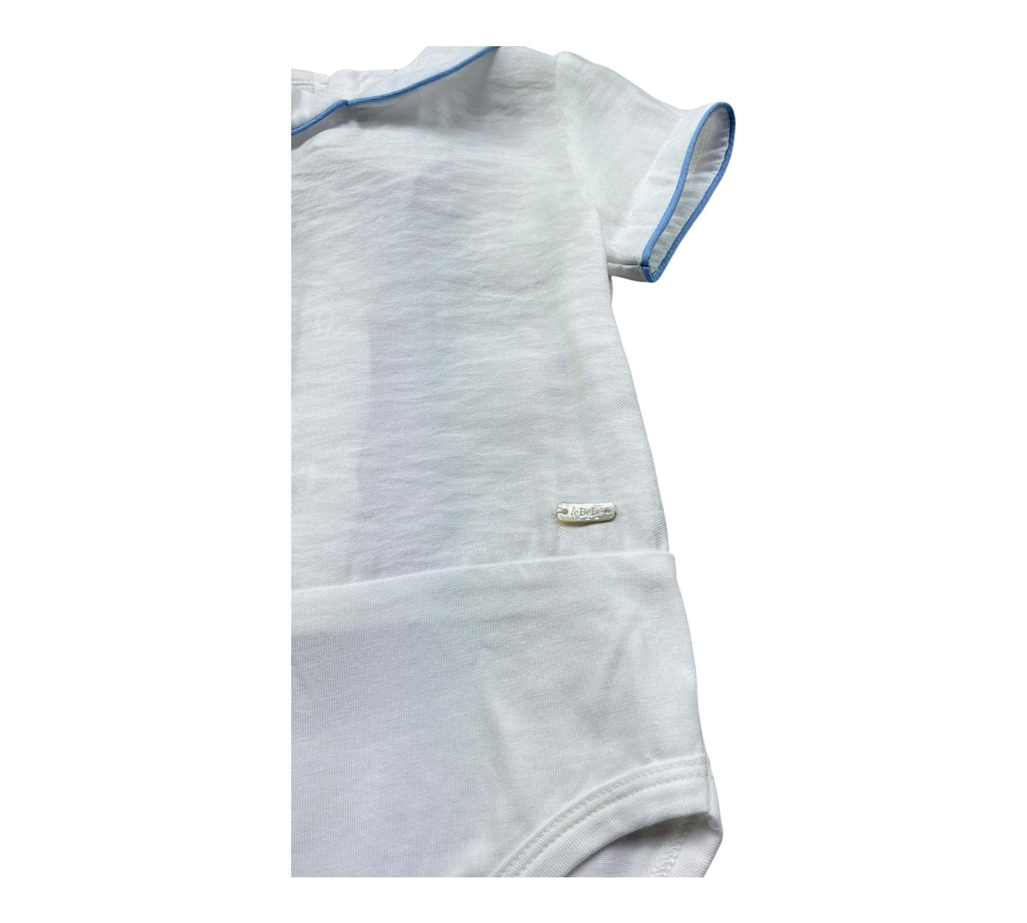 Le Bebe Body Camicia Mezza Manica Tinta Unita per Neonato LBB5375 BIANCO LE BEBE 