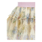 Monnalisa Gonna Tinta Unita In Tulle con Stampa Fiori per Neonata 31E702X GIALLO MONNALISA 