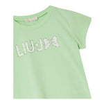 Liu Jo T-Shirt Girocollo Tinta Unita con Brillantini per Bambina KA5081XX VERDE LIU JO 