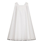 Simonetta Abito Giromanica Tinta Unita con Ricami Logo per Bambina SW1A22P0518 BIANCO SIMONETTA 