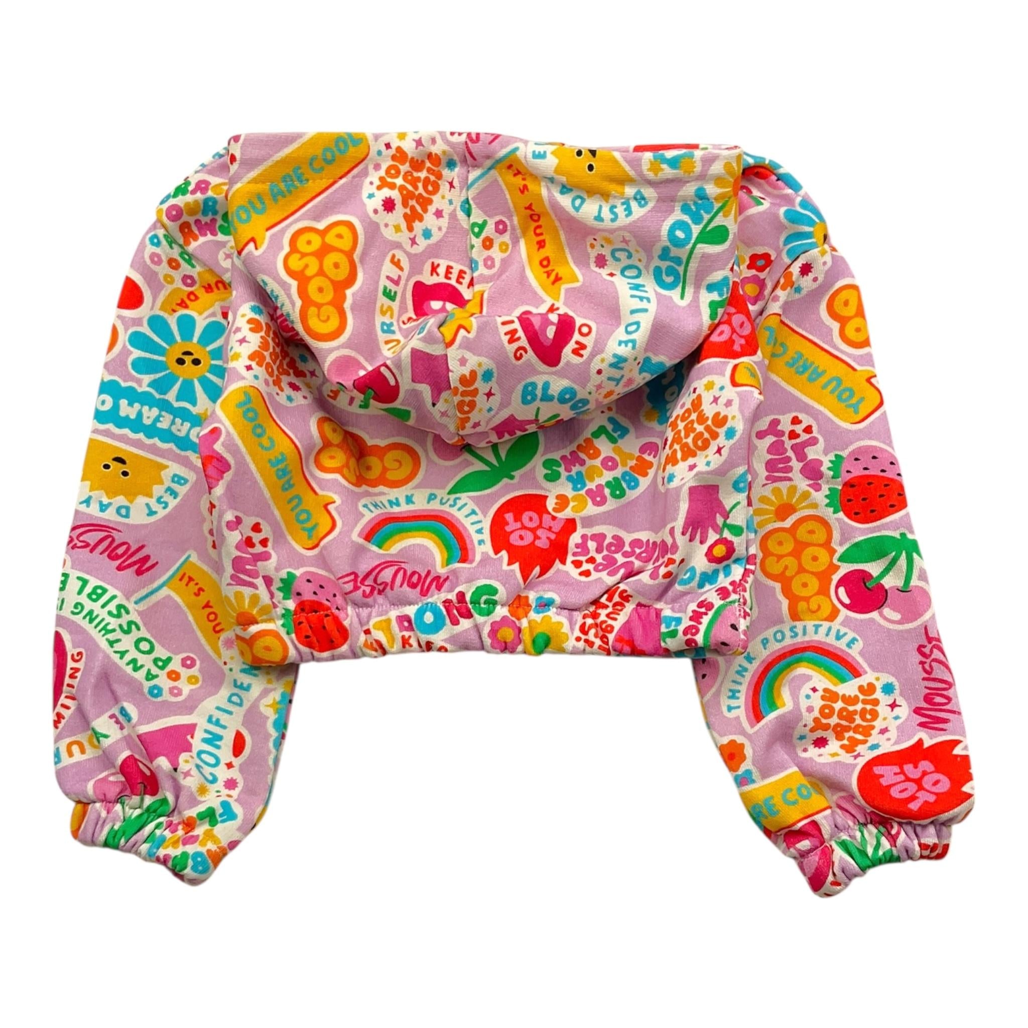 Mousse Felpa Tinta Unita con Cappuccio E Stampa per Neonata SKFT377N ROSA MOUSSE 