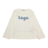 Liu Jo Shirt Tinta Unita Girocollo con Brillantini per Neonata KF4069X PANNA/BLU LIU JO 