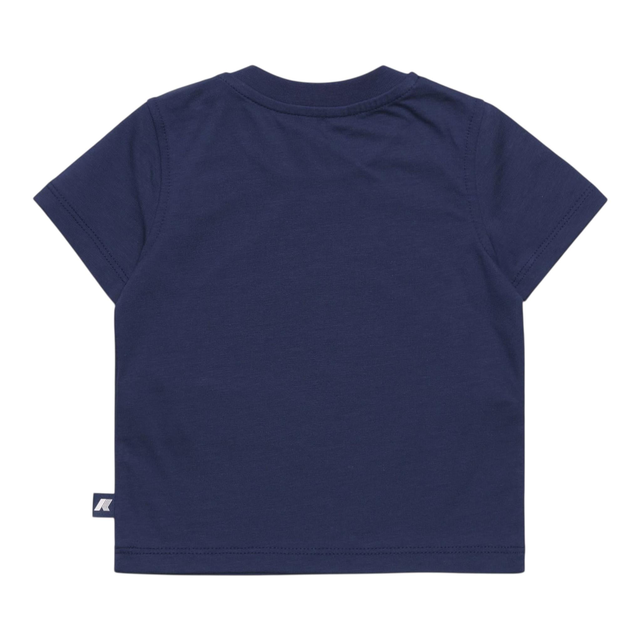 K-Way T-Shirt Girocollo Tinta Unita con Logo per Neonato K11613WXX BLU K-WAY 
