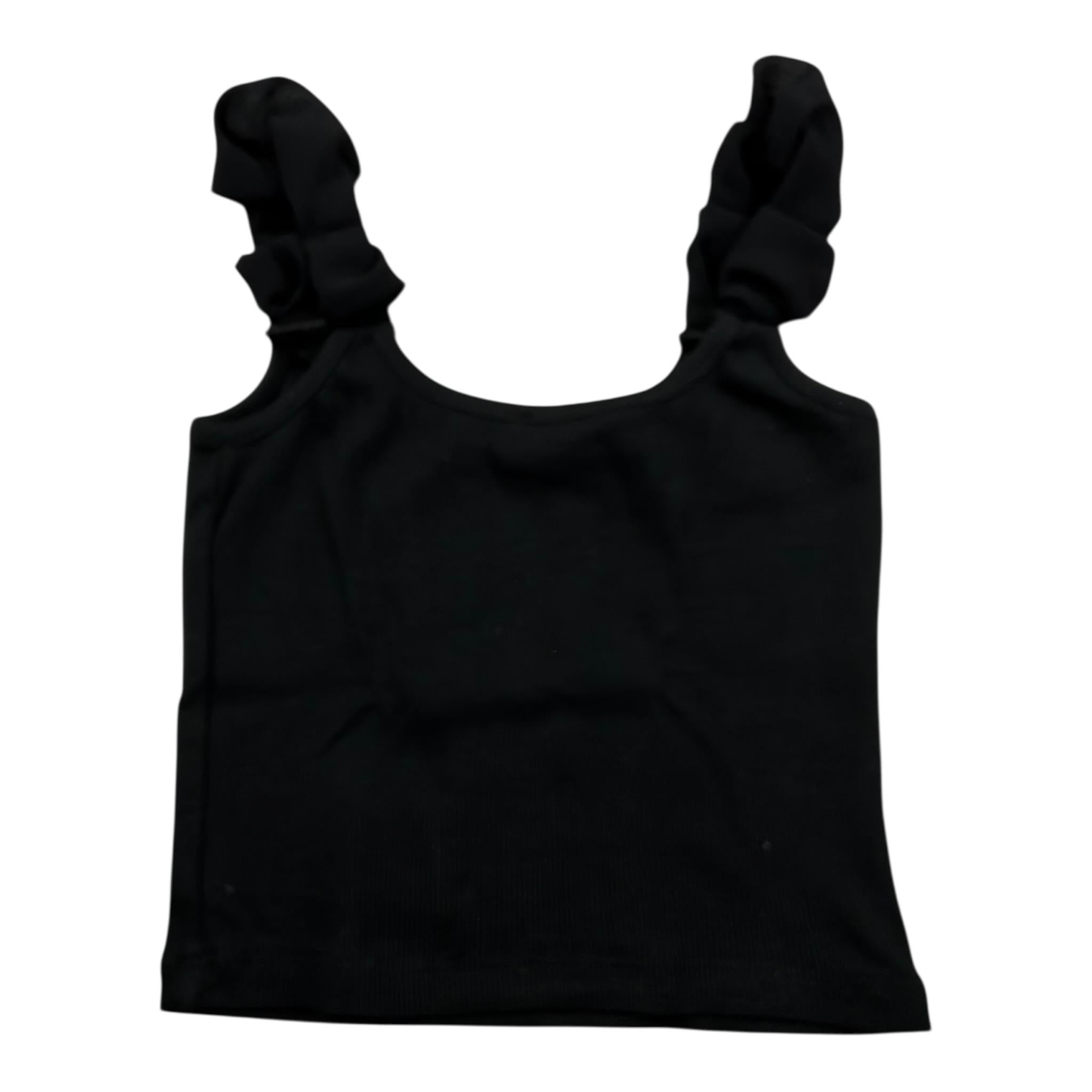 Lu Lu By Miss Grant Top Tinta Unita A Bretelle per Bambina LL3501 NERO LU LU BY MISS GRANT 