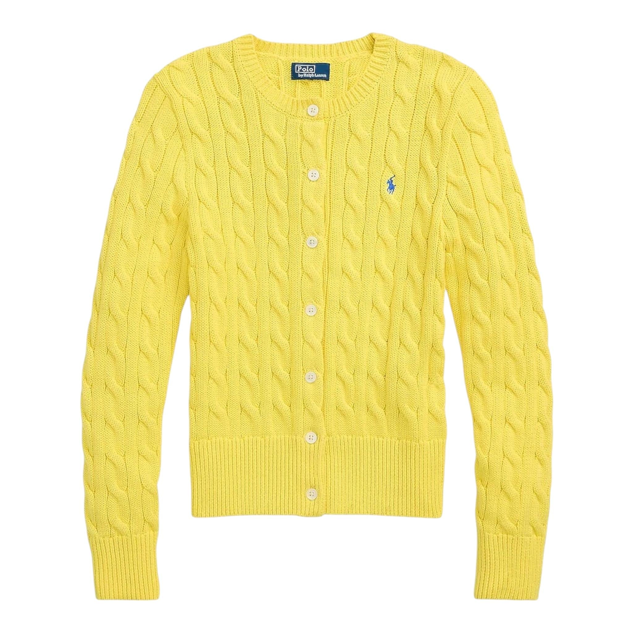 Ralph Lauren Cardigan Tinta Unita con Trecce per Neonata 312543047066N GIALLO RALPH LAUREN 