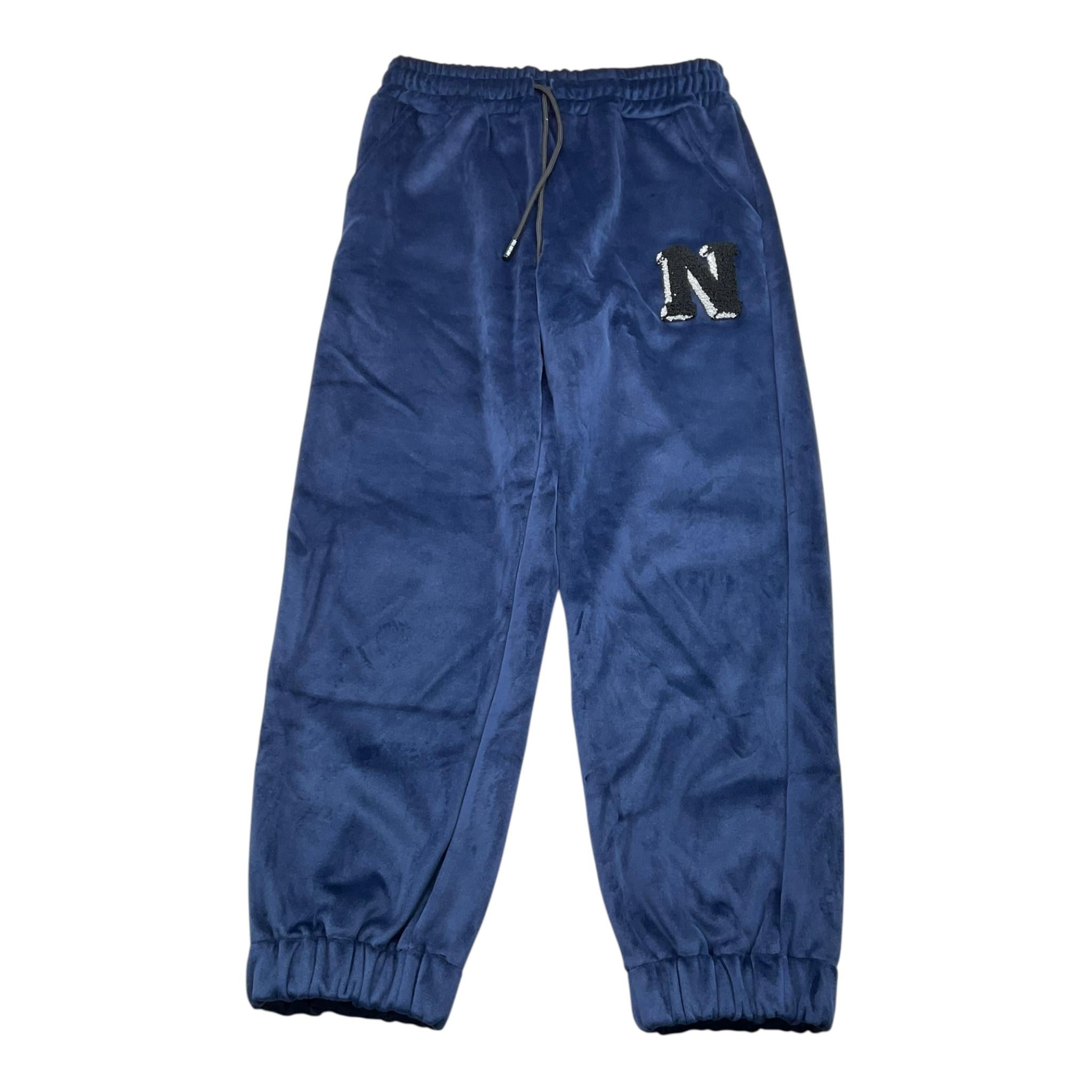 NEVER TOO pantalone tinta unita in velluto con elastico in vita Blu per Bambino NT2088R BLU NEVER TOO 