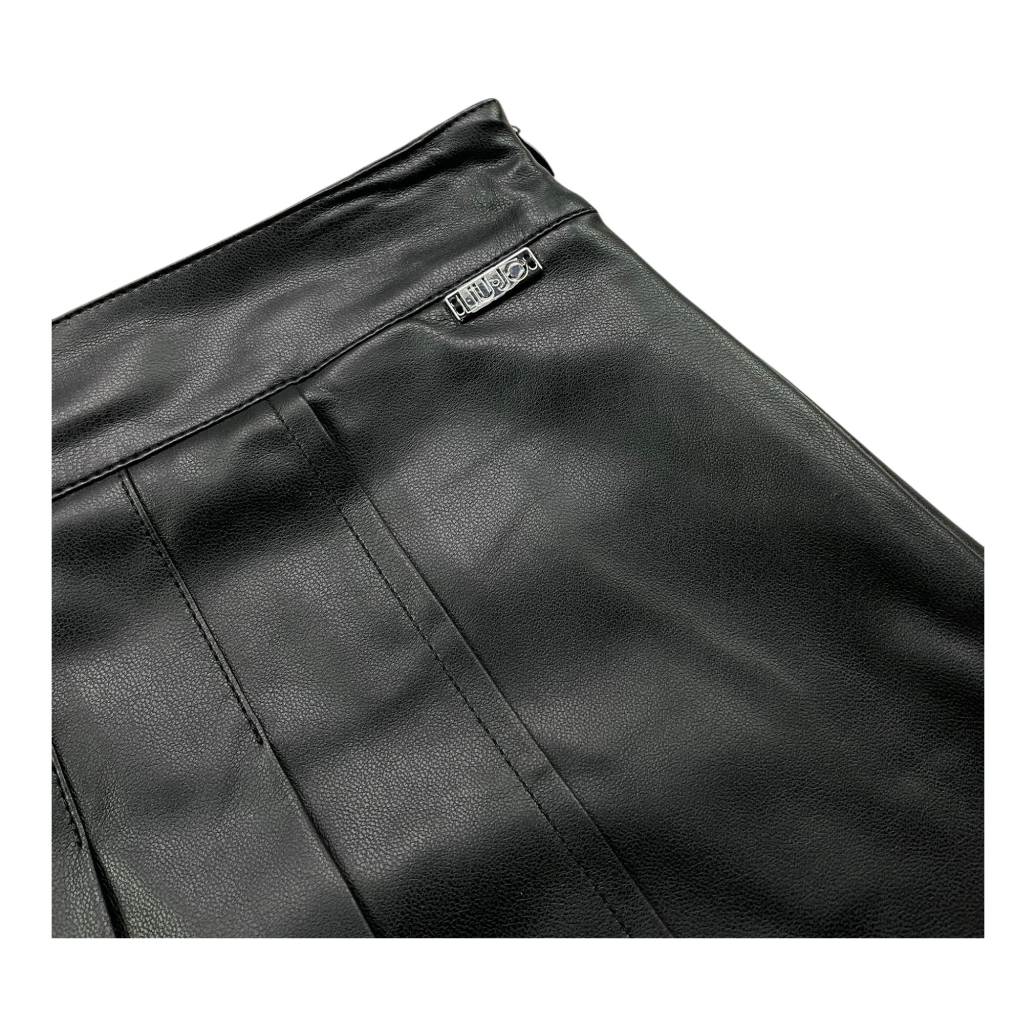 LIU JO short in ecopelle tinta unita  Nero per Bambina GF4057XX NERO LIU JO 