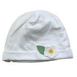 Ninnaoh Cappello Tinta Unita con Fiore per Neonata E25CA57 BIANCO NINNAOH 
