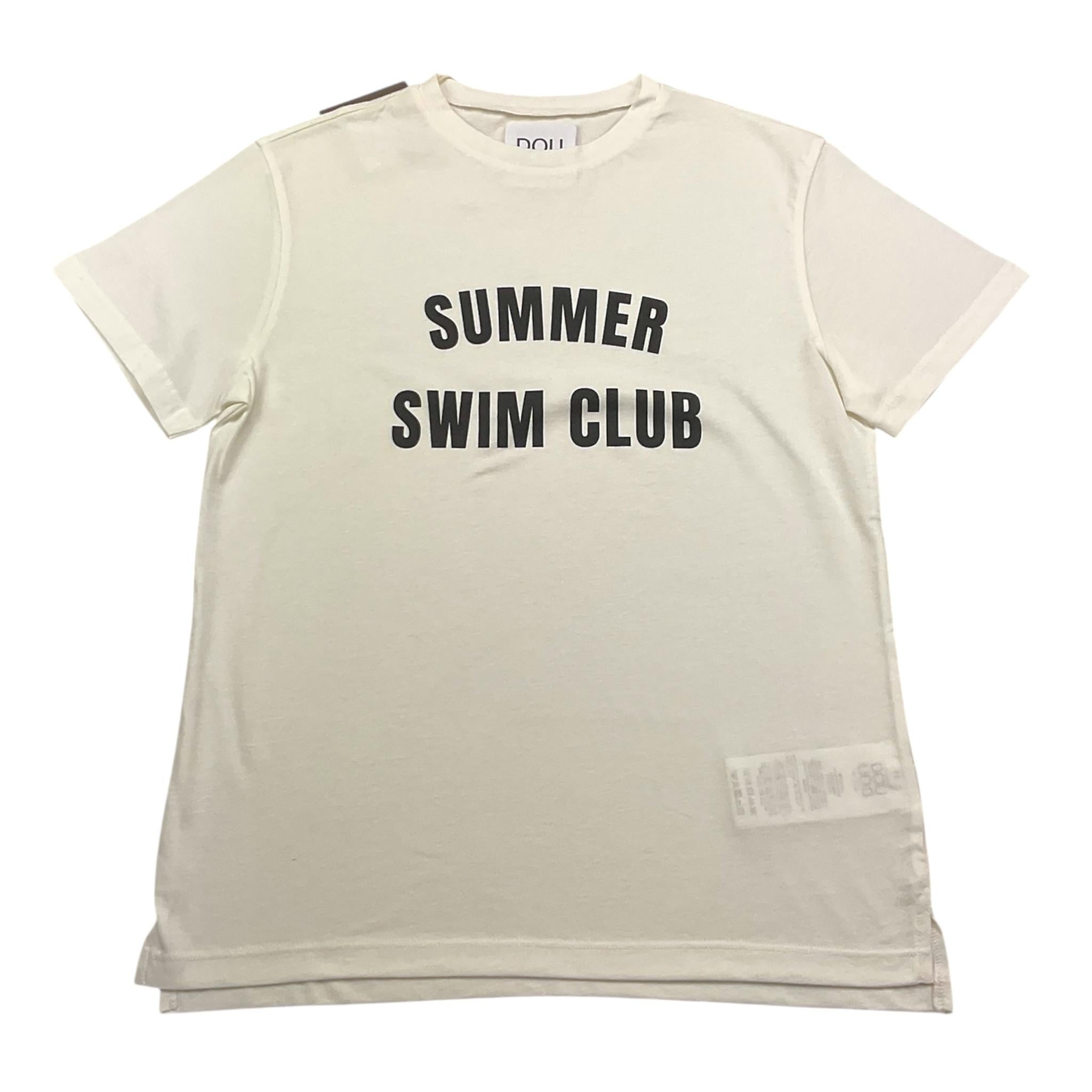 Dou Dou T-Shirt Girocollo Tinta Unita con Stampa per Bambina DW8P81 BIANCO/NERO DOU DOU 