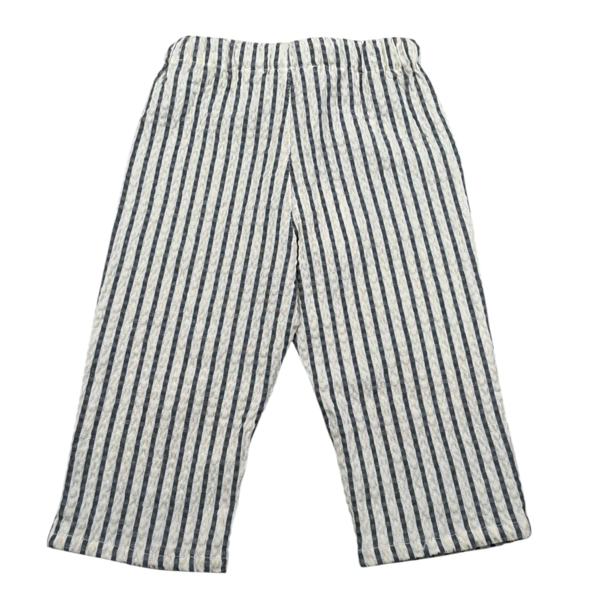Malvi & Co Pantalone Fantasia A Righe Blu per Neonato 34508 BLU MALVI & CO 