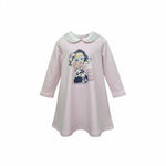 Monnalisa Abito Manica Lunga Tinta Unita con Stampa per Bambina 316918 ROSA MONNALISA 