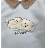 NINNAOH completo 2pz maglia-ghettina bicolore Azzurro/beige per Neonato I23216C AZZURRO/BEIGE NINNAOH 